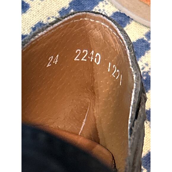 Black Leather Rose Huaraches Espadrilles - Picture 7 of 8